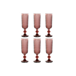 Set van bekers Home ESPRIT Roze Kristal 150 ml (6 Stuks)
