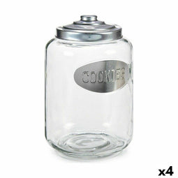 Koekblik Zilverkleurig Metaal 580 ml 19 x 28 x 19 cm (4 Stuks)