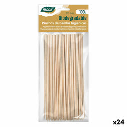 Barbecuespiesset Algon Bamboe 200 x 2,5 x 20 mm (100 Onderdelen) (24 Stuks)