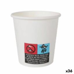 Glazenset Algon Karton Wegwerp Wit 36 Stuks 80 ml (100 Onderdelen)