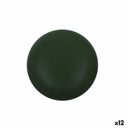 Eetbord Alfares Donkergroen ø 33 x 2 cm Mat (12 Stuks)
