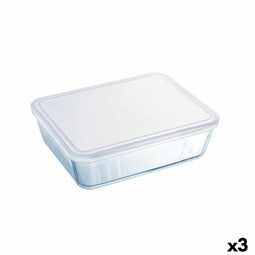 Rechthoekige lunchbox met deksel Pyrex Cook&freeze 28 x 23 x 10 cm 4,2 L Transparant Glas Silicon...