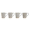 Set van 4 mokken Home ESPRIT Wit Beige Keramiek Boho 360 ml