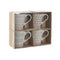 Set van 4 mokken Home ESPRIT Wit Beige Keramiek Boho 360 ml
