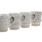 Set van 4 mokken Home ESPRIT Wit Beige Keramiek Boho 360 ml