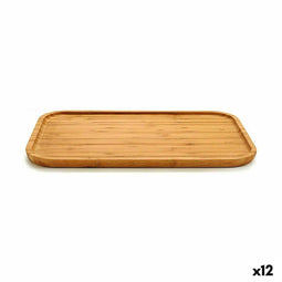 Snackdienblad Rechthoekig Bruin Bamboe 36 x 1,5 x 24 cm (12 Stuks)