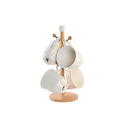 Set van 4 mokken DKD Home Decor Natuurlijk Porselein Wit 350 ml