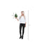 Black Box artificial Christmas tree with jute derby - 30 x 20 cm - GREEN