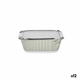 Set Keukenservies Wegwerpbaar Met deksel Aluminium 14,5 x 7,5 x 12,5 cm (12 Stuks)