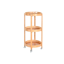 Planken DKD Home Decor 43,6 x 43,6 x 90,5 cm Natuurlijk Roestvrij staal Aluminium Bamboe Met wiel...