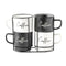 Set van 4 mokken Home ESPRIT Wit Zwart Metaal Porselein 380 ml