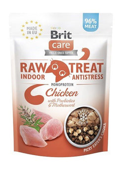 BRIT Care Raw Treat Indoor&Antistress Chicken - Kattensnoepje - 40g