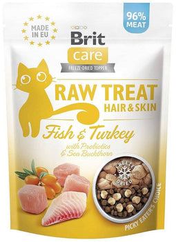 BRIT Care Raw Treat Hair&Skin fish with turkey - Kattensnoepje - 40g