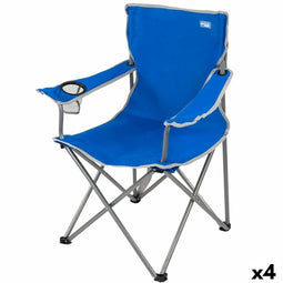 Inklapbare campingstoel Aktive Blauw 45 x 82 x 47 cm (4 Stuks)