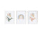 Set van 3 Schilderijen Crochetts Multicolour Hout MDF 33 x 43 x 2 cm Regenboog Walvis (3 Onderdelen)