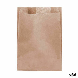Set tassen Algon Wegwerp Kraftpapier 25 Onderdelen 13 x 18 cm (36 Stuks)