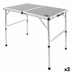 Vouwtafel Aktive Camping Grijs 90 x 70 x 60 cm (2 Stuks)