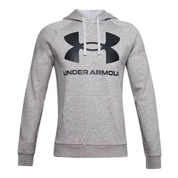 Herenhoodie Under Armour Rival Big Logo Lichtgrijs Maat L