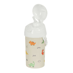 Fles met deksel en rietje Safta Dinos Crème PVC 500 ml