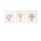 Set van 3 Schilderijen Crochetts Multicolour Hout MDF 33 x 43 x 2 cm Giraf Leeuw Aap (3 Onderdelen)