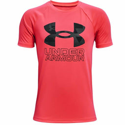 Kinder-T-Shirt met Korte Mouwen Under Armour Tech Hybrid Rood Maat L