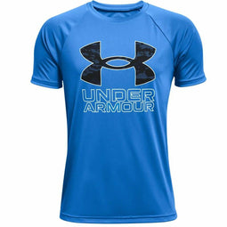 Kinder-T-Shirt met Korte Mouwen Under Armour Tech Hybrid Blauw Maat XL
