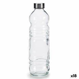 Glazen fles Transparant Zilverkleurig Glas 1,1 L 8 x 31 x 8 cm (18 Stuks)