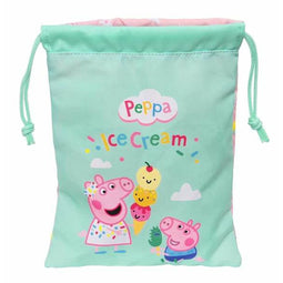 Lunchtrommel Peppa Pig Ice cream Zak 20 x 25 x 1 cm Roze Munt