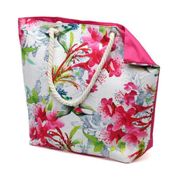 Strandtas 55,5 x 39 cm Roze Blommor 44 x 37 x 11 cm