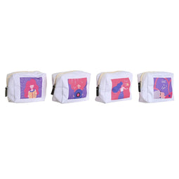 Reistasje DKD Home Decor Wit polialgodon 15 x 6 x 12 cm (4 Stuks)