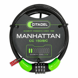 Kabel met slot Citadel Manhattan cc 150/8/c Combinatie Zwart 150 cm