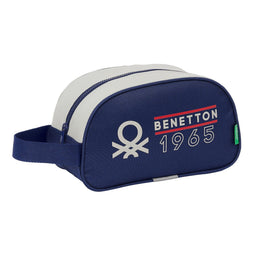 Toilettas voor op School Benetton Varsity Grijs Marineblauw 26 x 15 x 12 cm
