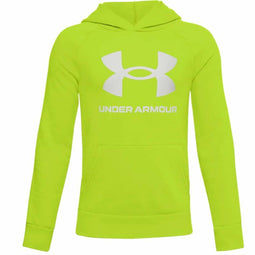Kinderhoodie Under Armour Rival Big Logo 1 Limoengroen Maat 14-16 Jaar