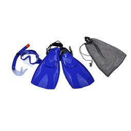 Duikbril met Snorkel en Zwemvliezen Eqsi Kinderen Blauw Schoenmaat 32-35
