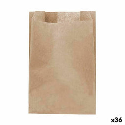 Set tassen Algon Wegwerp Kraftpapier 30 Onderdelen 10 x 15 cm (36 Stuks)