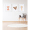 Set van 3 Schilderijen Crochetts Multicolour Hout MDF 33 x 43 x 2 cm Beer Giraf Fox (3 Onderdelen)