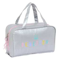 Toilettas voor op School Benetton Silver Gestoffeerd Zilverkleurig 31 x 14 x 19 cm