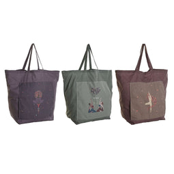 Stoffen tas DKD Home Decor Bruin Groen Bordeaux Canvas 68 x 30 x 55 cm (3 Stuks)