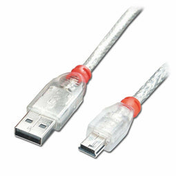 Kabel USB 2.0a naar Mini USB B LINDY 41780 20 cm Transparant