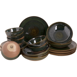 Palmer Dinnerware Set Wisteria Stoneware 6-Person 24-Piece Green