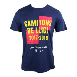 Heren-T-Shirt met Korte Mouwen Nike FC BARCELONA Blauw Maat L