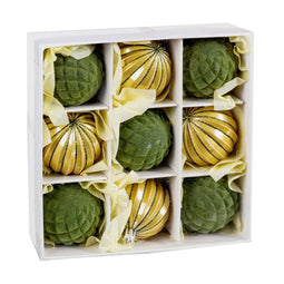 Kerstballen Groen Gouden Plastic 6 x 6 x 6 cm (9 Stuks)
