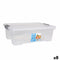 Opbergbak met Deksel Dem Kira Transparant Plastic 10 L 40 x 28 x 13 cm (8 Stuks)