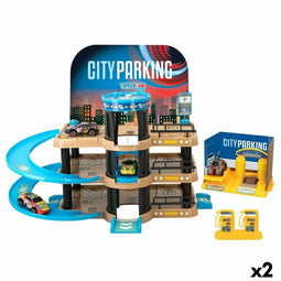 Parkeergarage met voertuigen Speed & Go 3 niveaus 40,5 x 32,5 x 26 cm (2 Stuks)