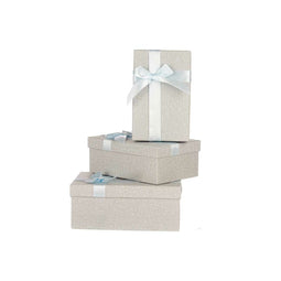 Set decoratieve dozen Lichtgrijs Karton Lasso 3 Onderdelen