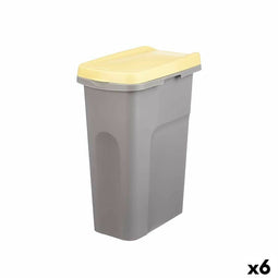 Afvalemmer Stefanplast Geel Grijs Plastic 25 L (6 Stuks)