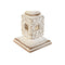 Kaarshouder Home ESPRIT Wit Natuurlijk Metaal Mangohout 13 x 13 x 46 cm