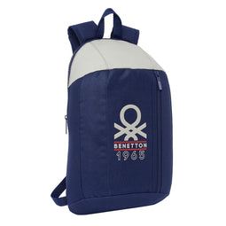 Rugzak Benetton Varsity Mini Grijs Marineblauw 22 x 39 x 10 cm