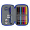 Dubbele etui Real Zaragoza Blauw 12.5 x 19.5 x 4 cm (28 Onderdelen)