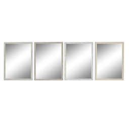 Wandspiegel DKD Home Decor 56 x 2 x 76 cm Kristal Grijs Beige Wit polyestyreen (4 Stuks)
